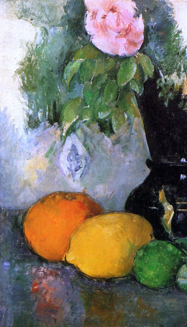 Paul Cezanne Flowers and Fruit - Canvas Print