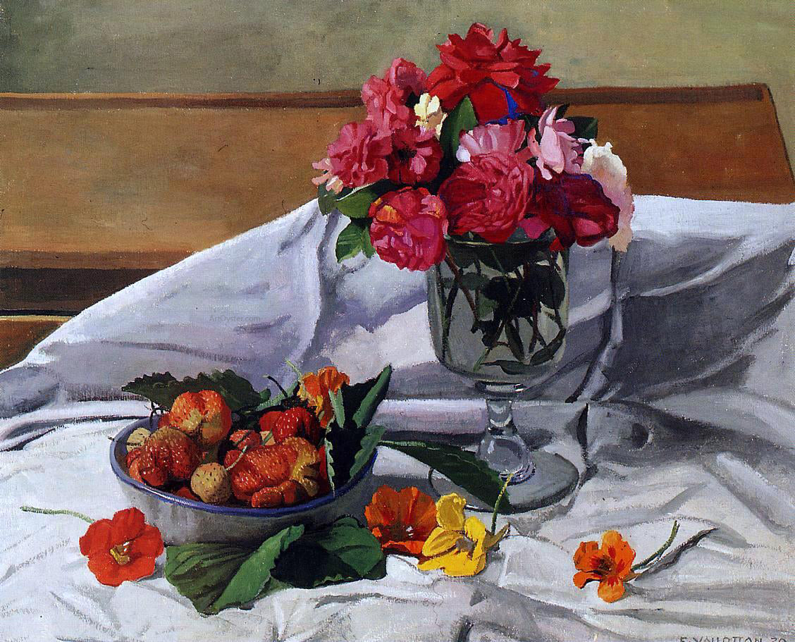 Felix Vallotton Flowers and Strawberries - Canvas Print