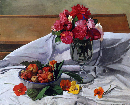 Felix Vallotton Flowers and Strawberries - Canvas Print