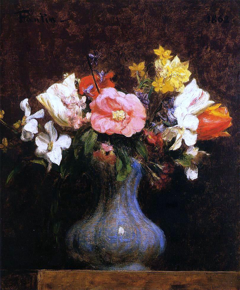 Henri Fantin-Latour Flowers: Camelias and Tulips - Canvas Print