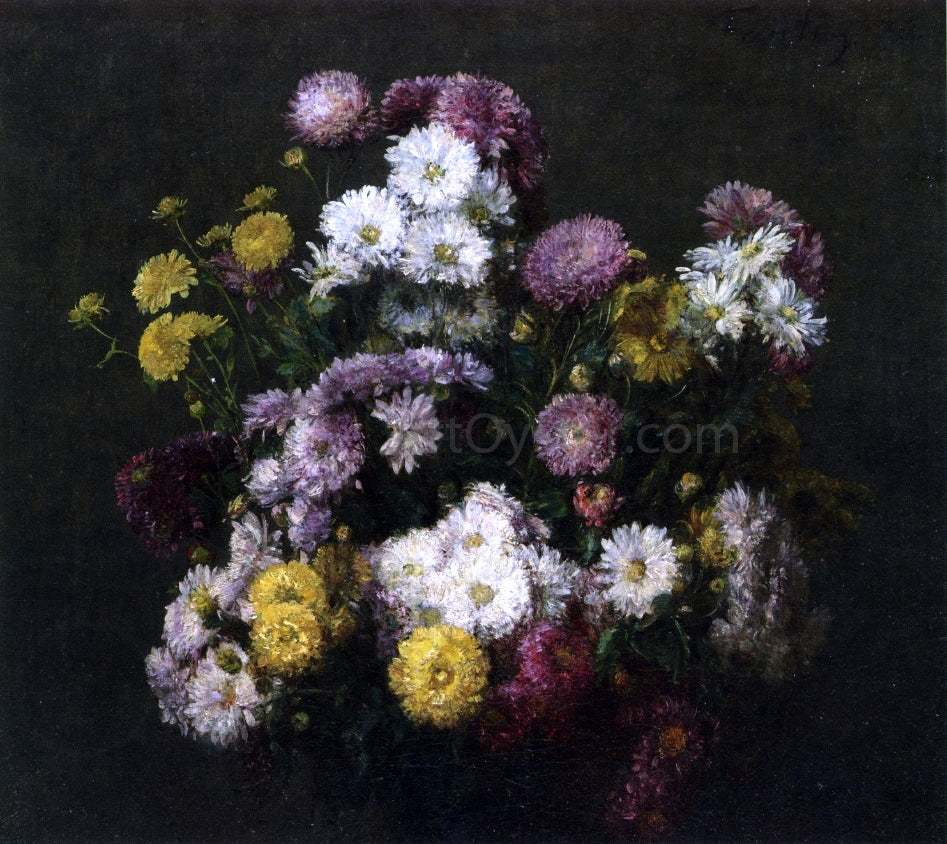 Henri Fantin-Latour Flowers, Chrysanthemums - Canvas Print