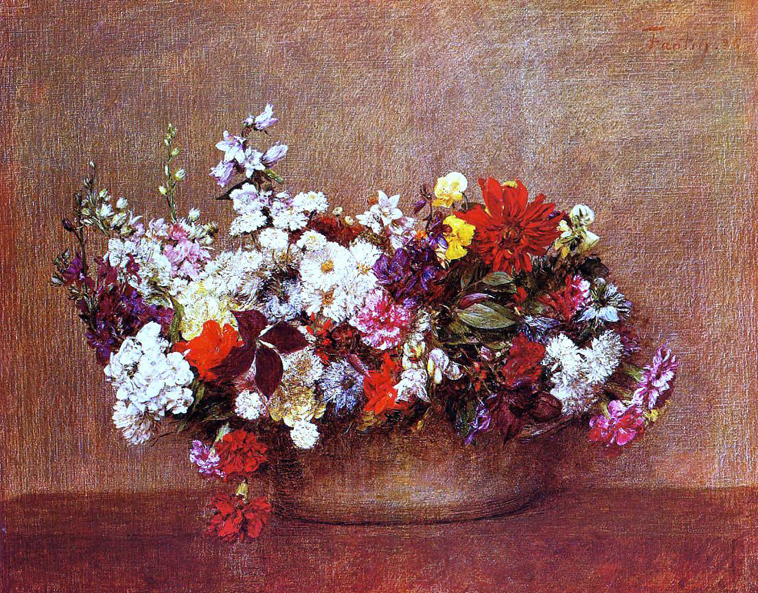 Henri Fantin-Latour Flowers in a Bowl - Canvas Print