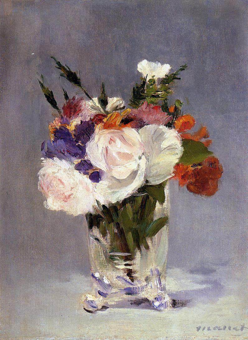 Edouard Manet Flowers in a Crystal Vast - Canvas Print