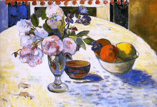 Paul Gauguin Flowers in a Fruit Bowl - Canvas Print