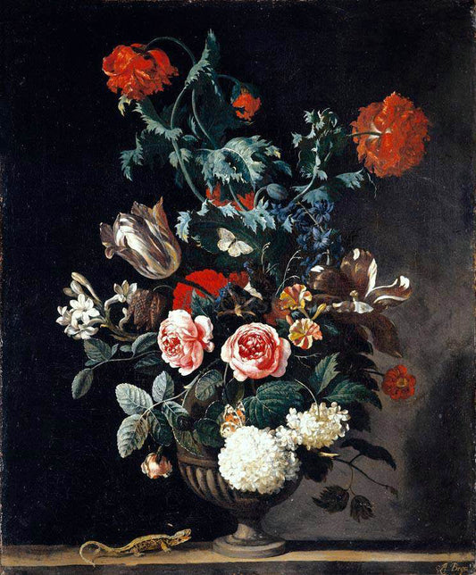 Abraham Jansz Begeyn Flowers in a Stone Vase - Canvas Print