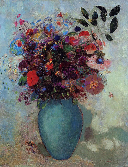 Odilon Redon Flowers in a Turquoise Vase - Canvas Print
