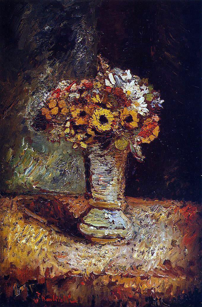 Adolphe-Joseph-Thomas Monticelli Flowers in a Vase - Canvas Print