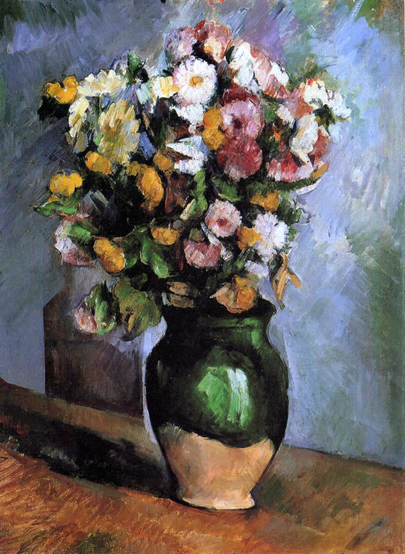 Paul Cezanne Flowers in an Olive Jar - Canvas Print