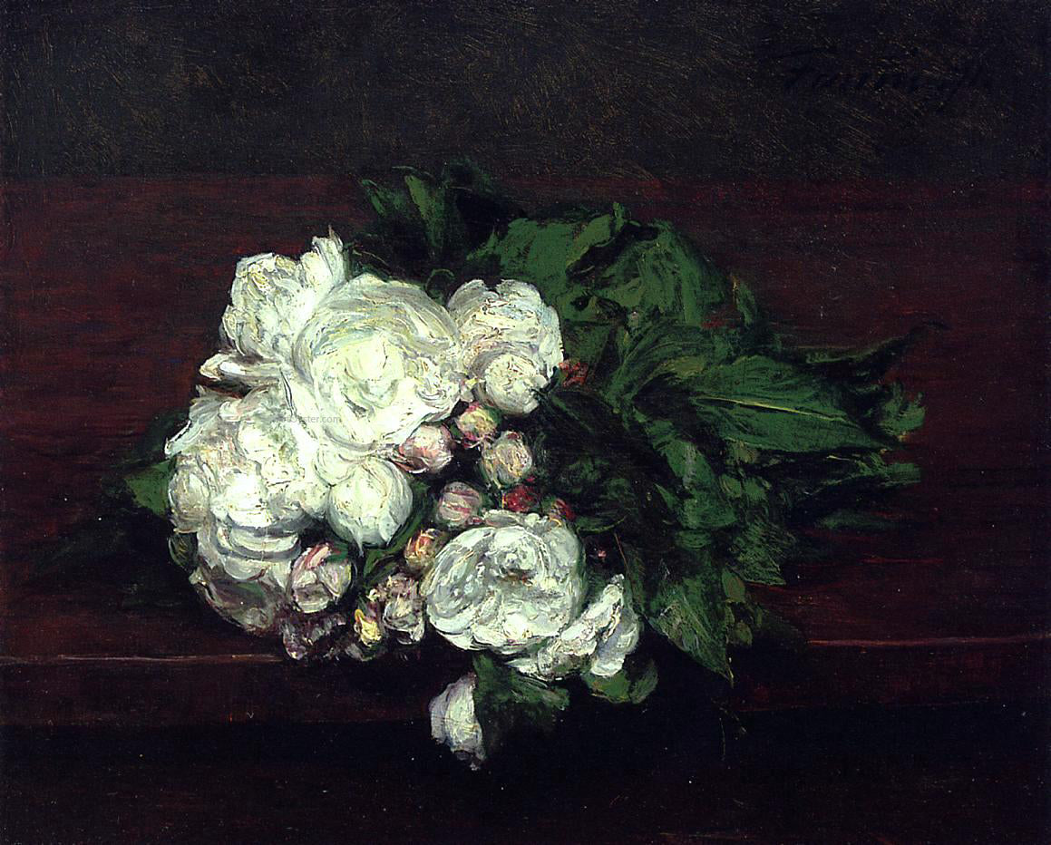Henri Fantin-Latour Flowers, White Roses - Canvas Print