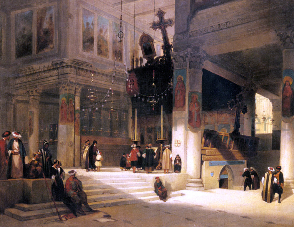Fabius Germain Brest Followers Inside An Eastern Church - Canvas Print