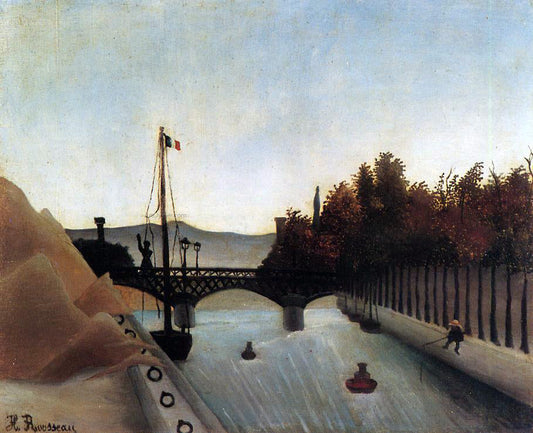Henri Rousseau Footbridge at Passy - Canvas Print