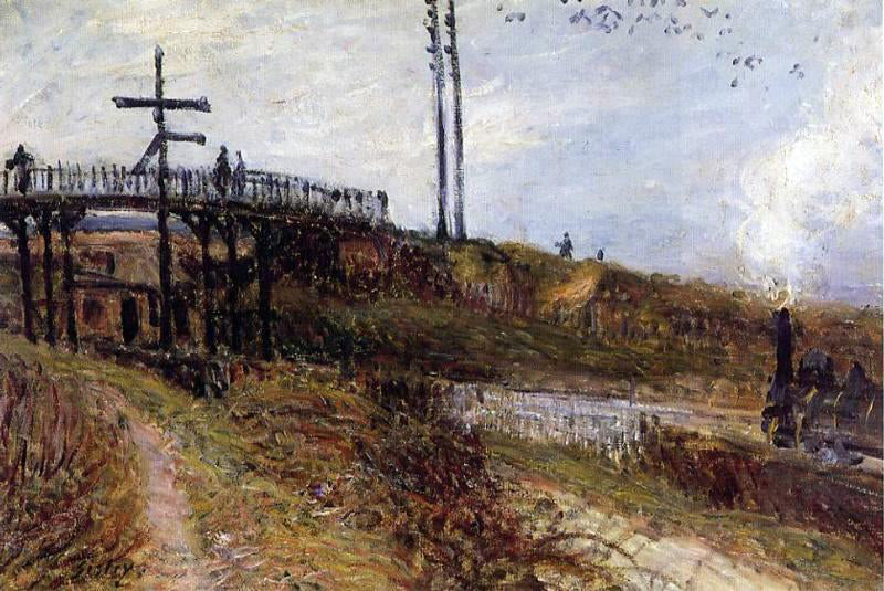 Alfred Sisley Footbridge over the Railroad at Sevres - Canvas Print