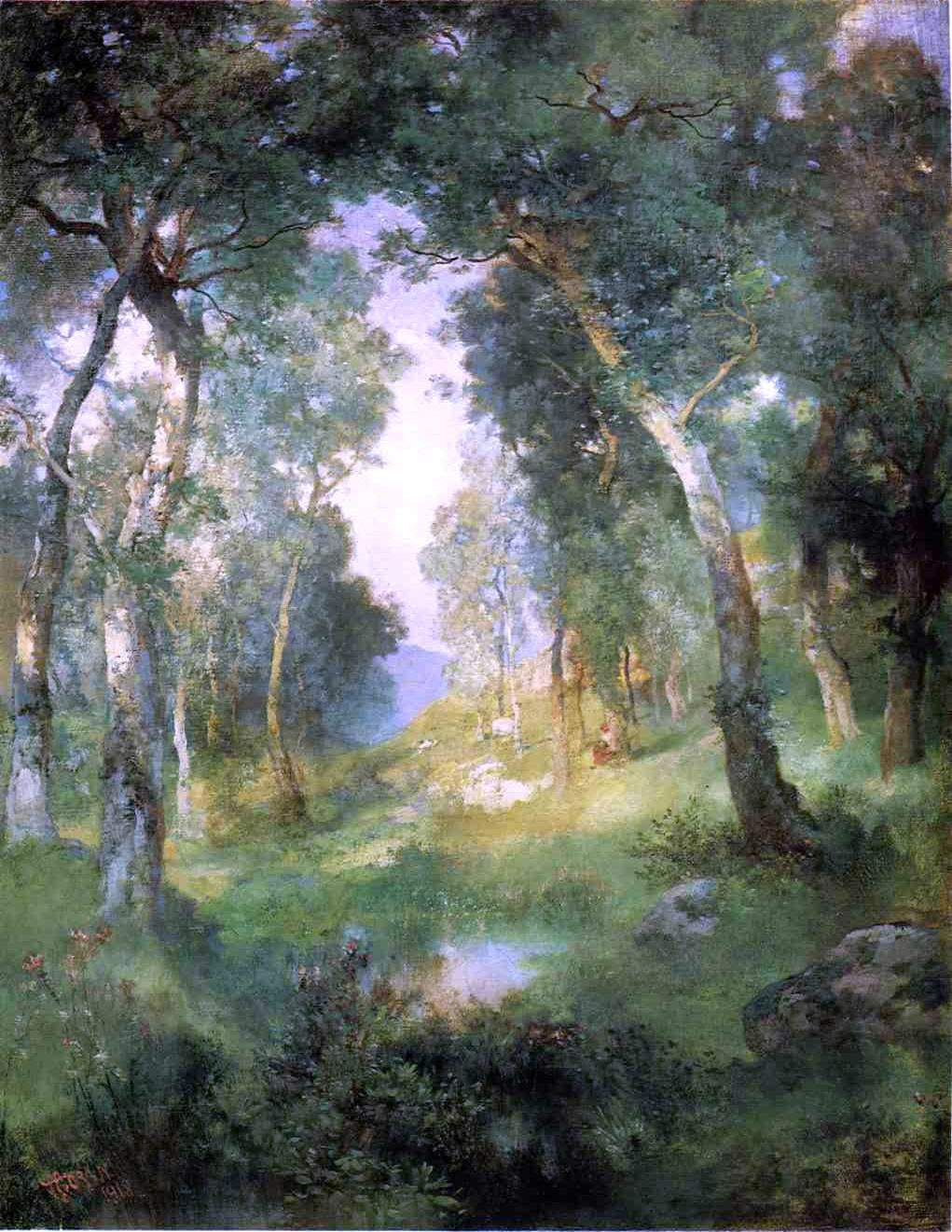 Julius LeBlanc Stewart A Forest Glade, Santa Barbara - Canvas Print
