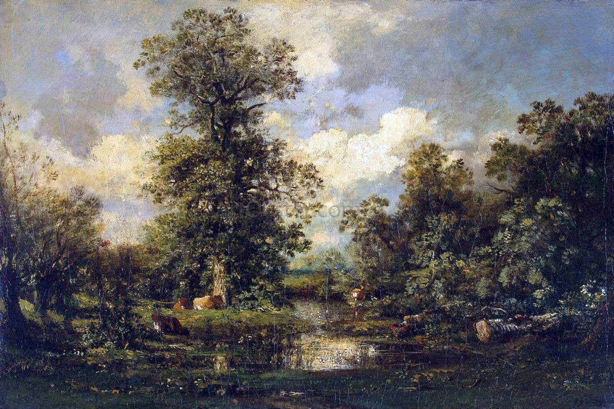 Jules Dupre Forest Landscape - Canvas Print