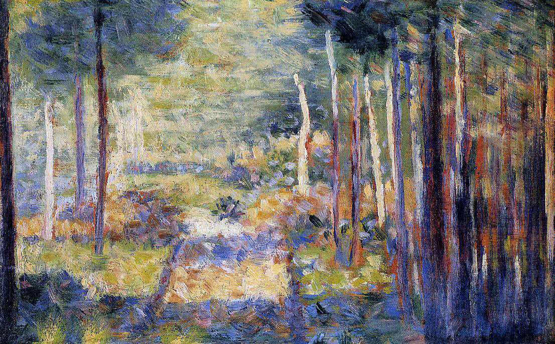 Georges Seurat Forest Path, Barbizon - Canvas Print