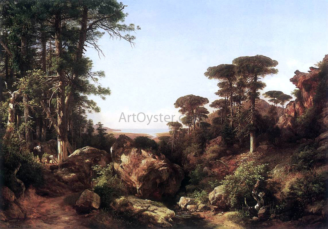 The Younger Karoly Marko Forest Scene at Ailo in Corsica - Canvas Print