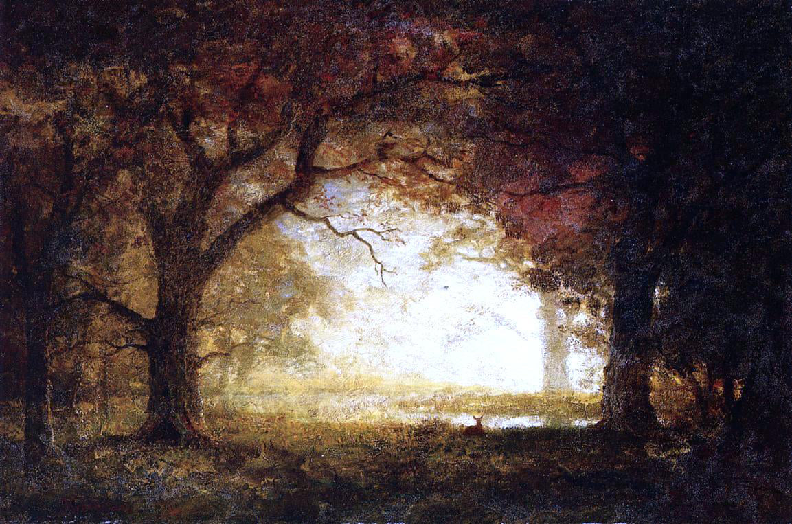 Albert Bierstadt Forest Sunrise - Canvas Print