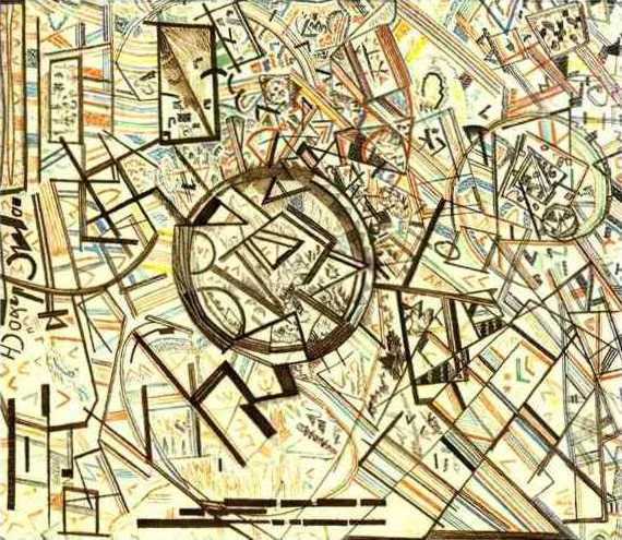 Pavel Filonov Formula of the Universe - Canvas Print