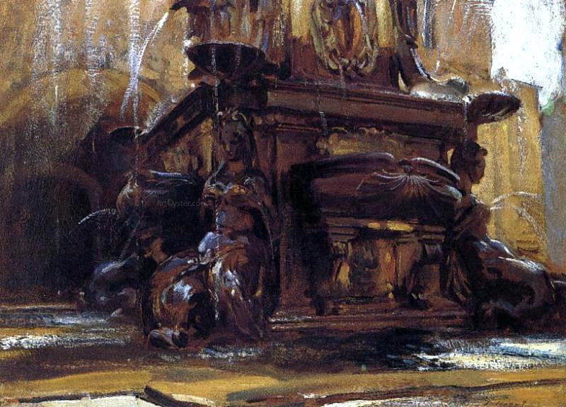 John Singer Sargent Fountain at Bologna - Canvas Print