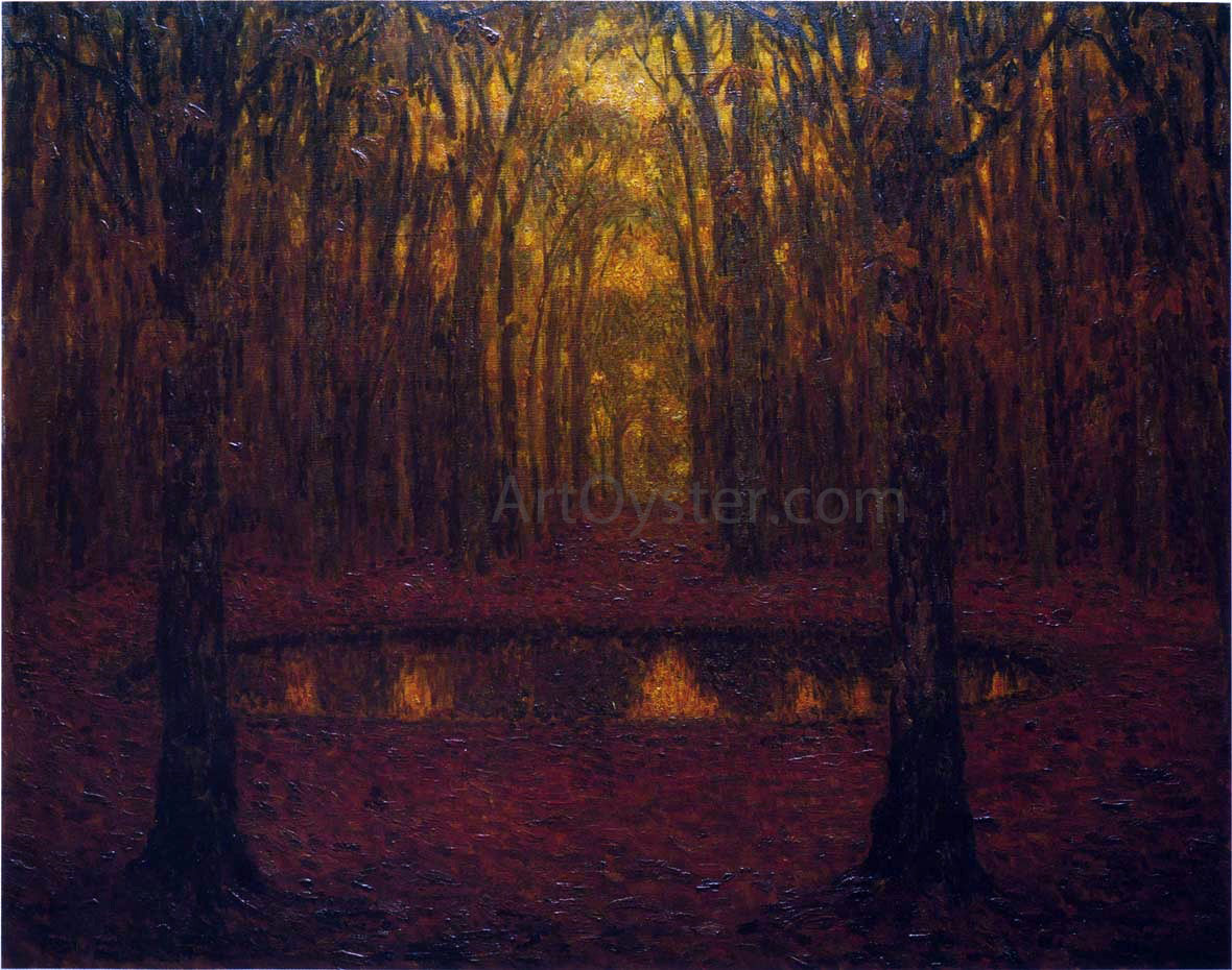 Henri Le Sidaner Fountain at Versailles in Autumn - Canvas Print