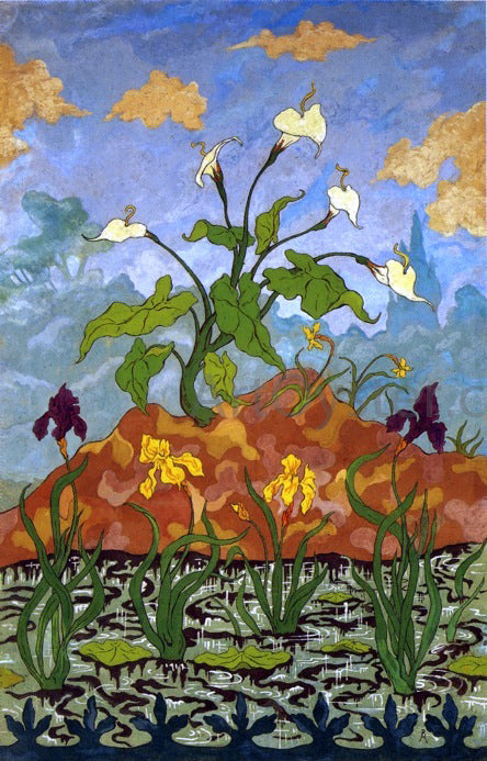 Paul Ranson Four Decorative Panels: Arums and Purple and Yellow Irises - Canvas Print