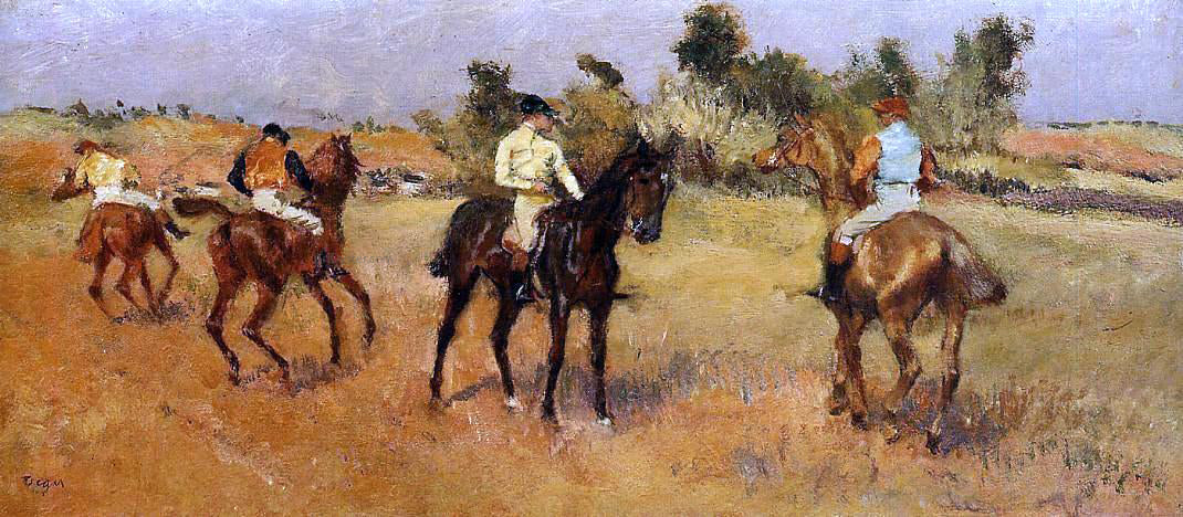 Edgar Degas Four Jockeys - Canvas Print