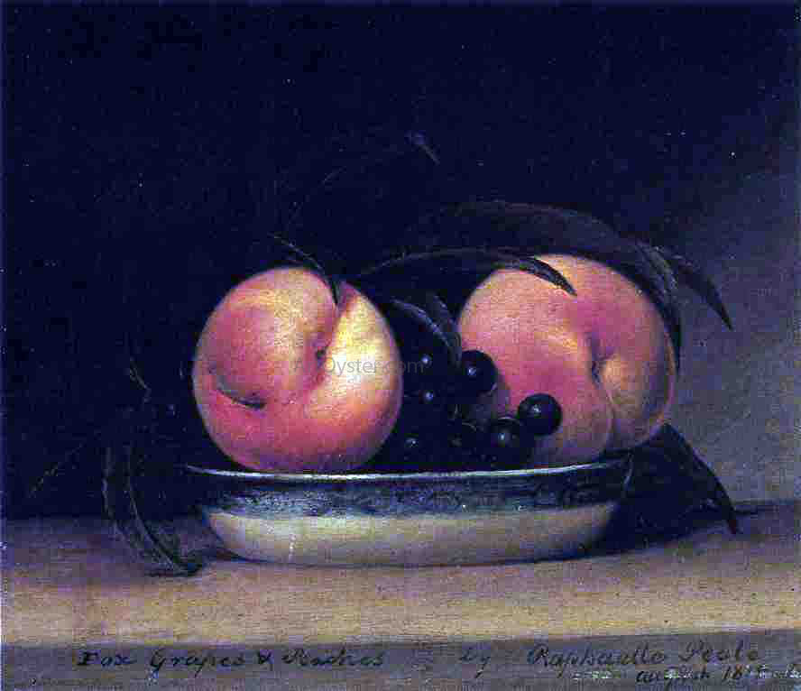 Raphaelle Peale Fox Grapes and Peaches - Canvas Print