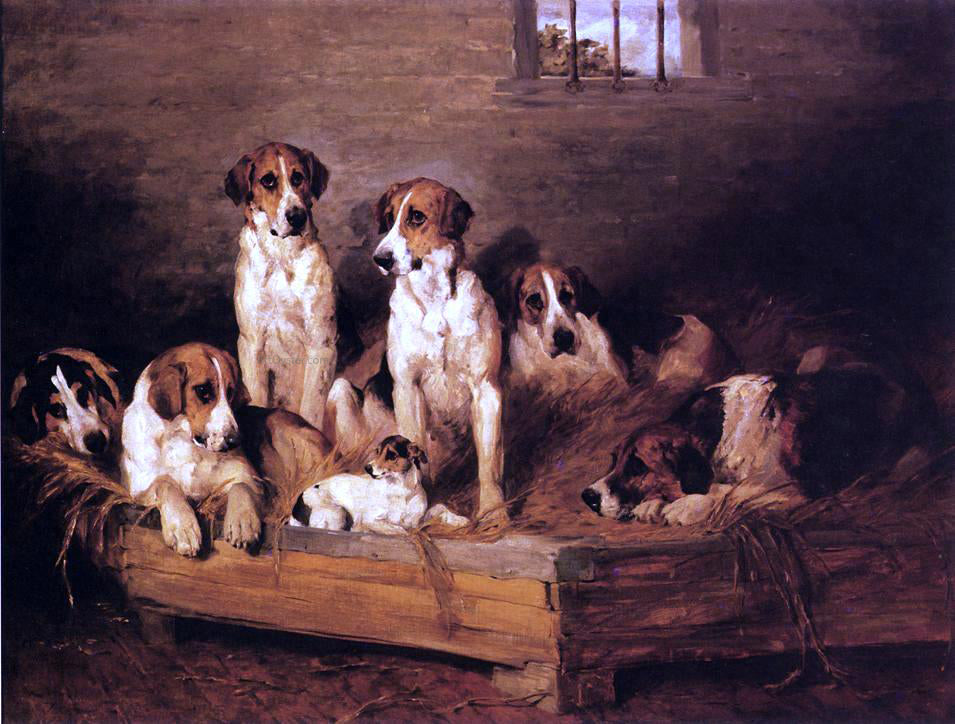 Charles Olivier De Penne Foxhounds - Canvas Print