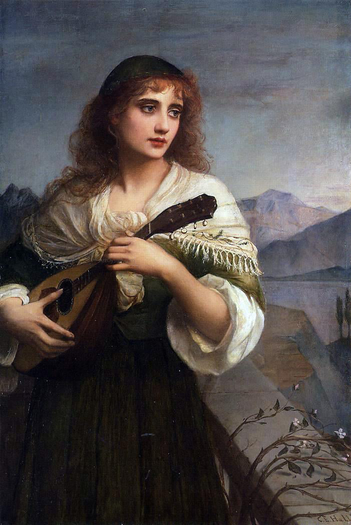 Edward Charles Halle Francesca and Her Lute - Canvas Print