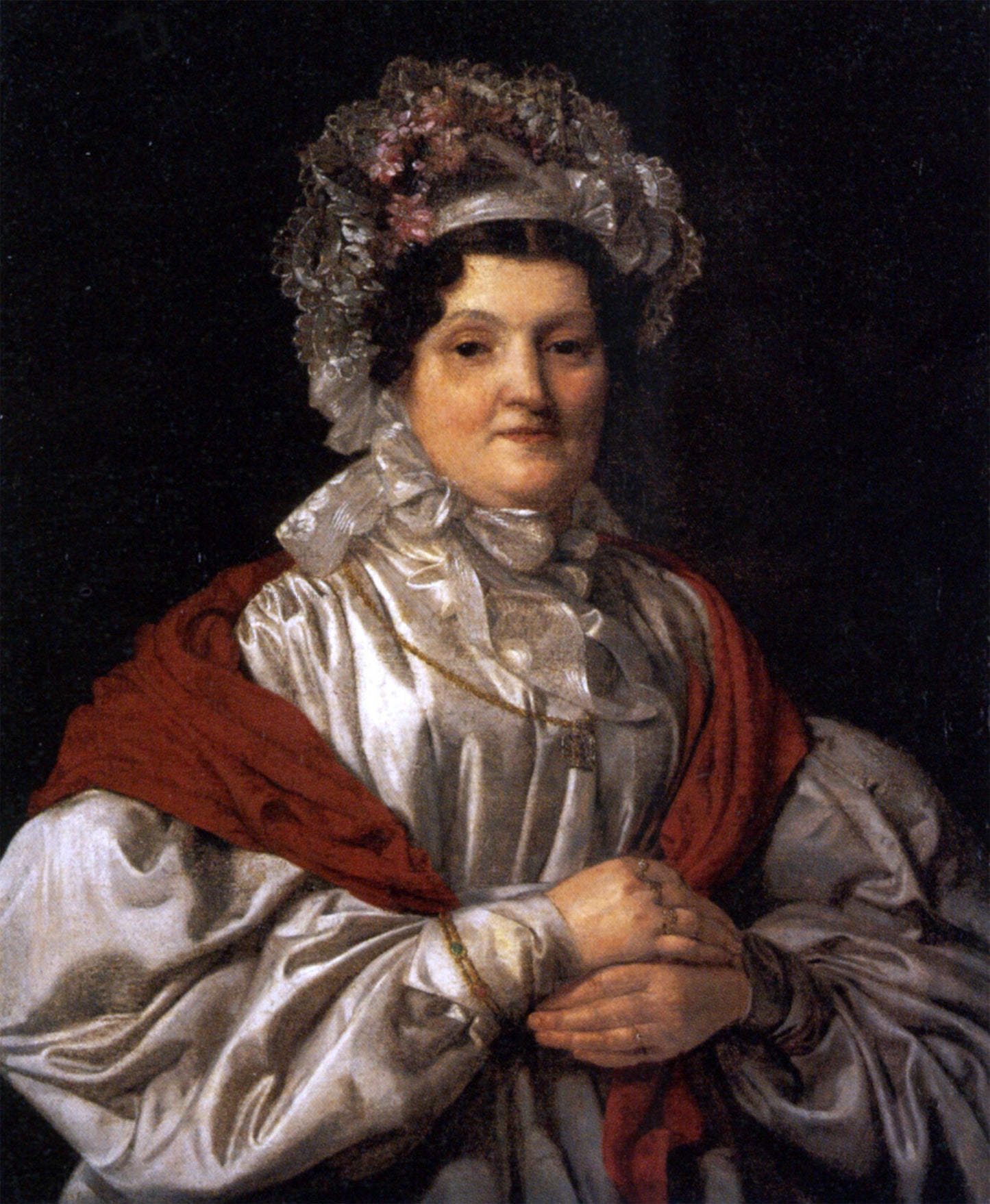 Ferdinand Georg Waldmuller Frau In Weisser Spitzenhaube - Canvas Print