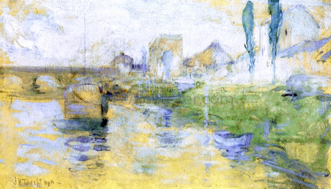 John Twachtman French River Scene - Canvas Print