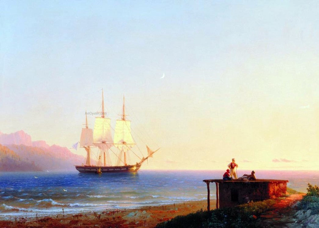Ivan Constantinovich Aivazovsky Frigate Under Sails - Canvas Print