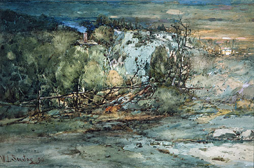 William Louis Sonntag Frontier Cabin - Canvas Print