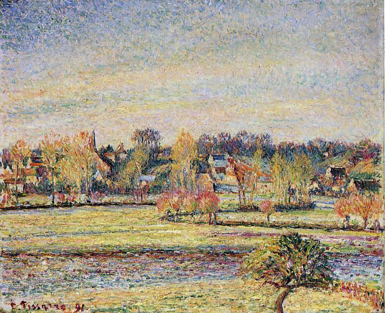 Camille Pissarro Frost, View fom Bazincourt - Canvas Print