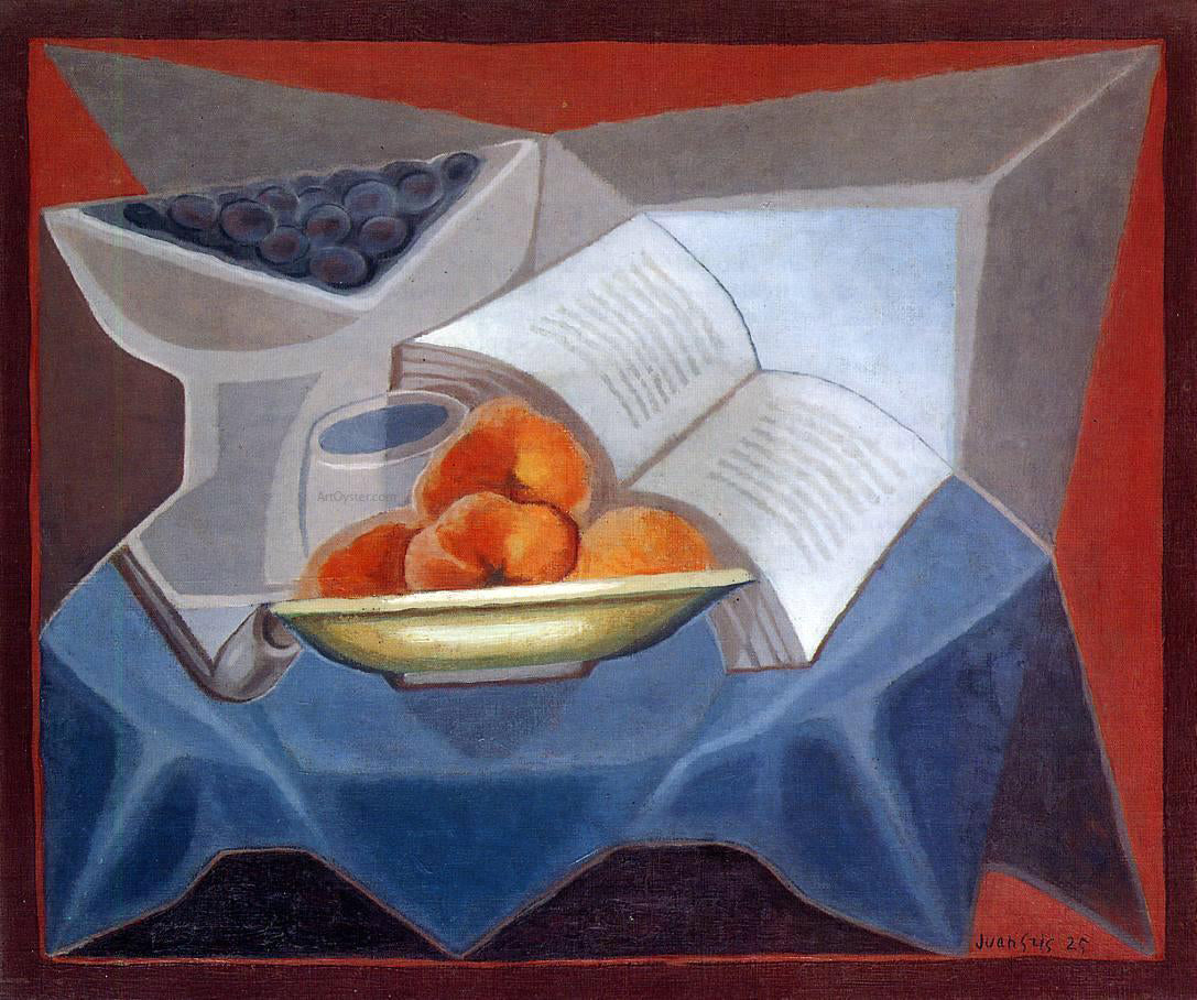 Juan Gris Fruit and Book - Canvas Print
