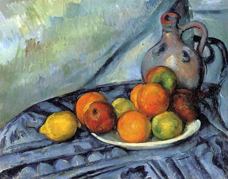 Paul Cezanne Fruit and Jug on a Table - Canvas Print