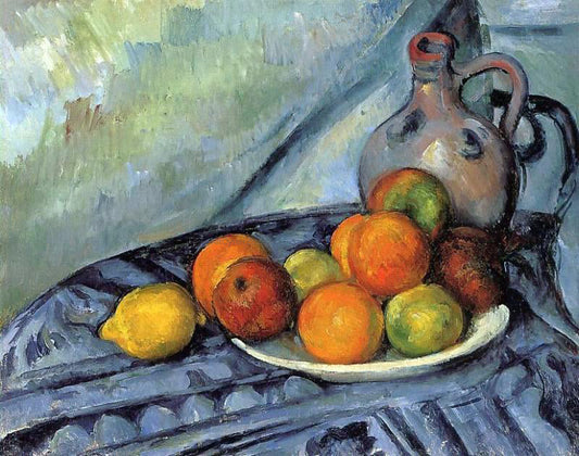 Paul Cezanne Fruit and Jug on a Table - Canvas Print