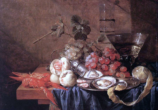 Jan Davidsz De Heem Fruit and Seafood - Canvas Print
