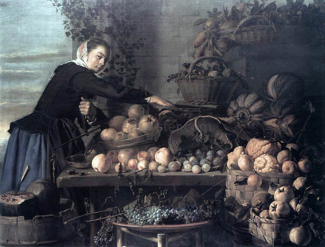 Claes Van Heussen Fruit and Vegetable Seller - Canvas Print