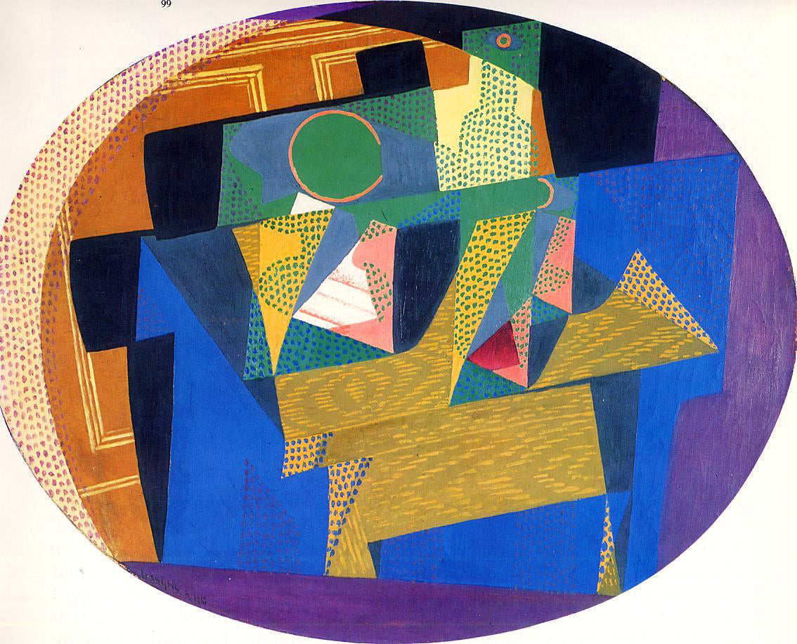 Juan Gris Fruit Bowl with Bottle - Canvas Print