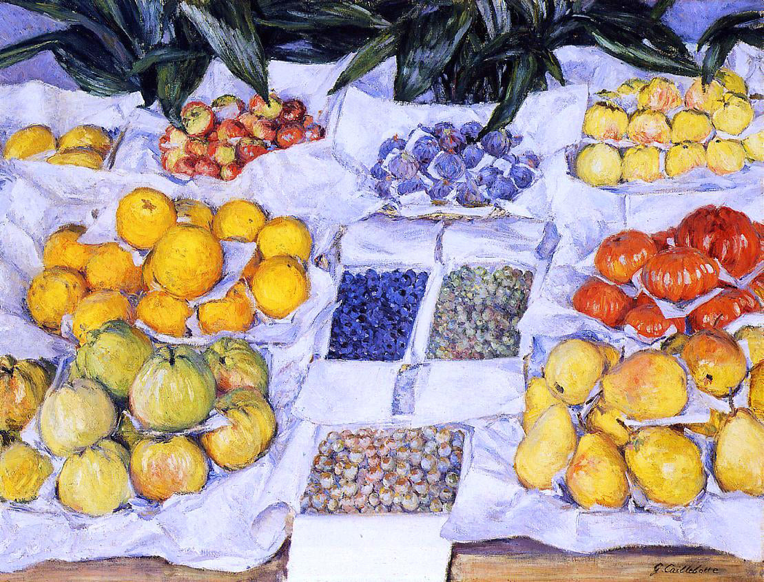 Gustave Caillebotte Fruit Displayed on a Stand - Canvas Print