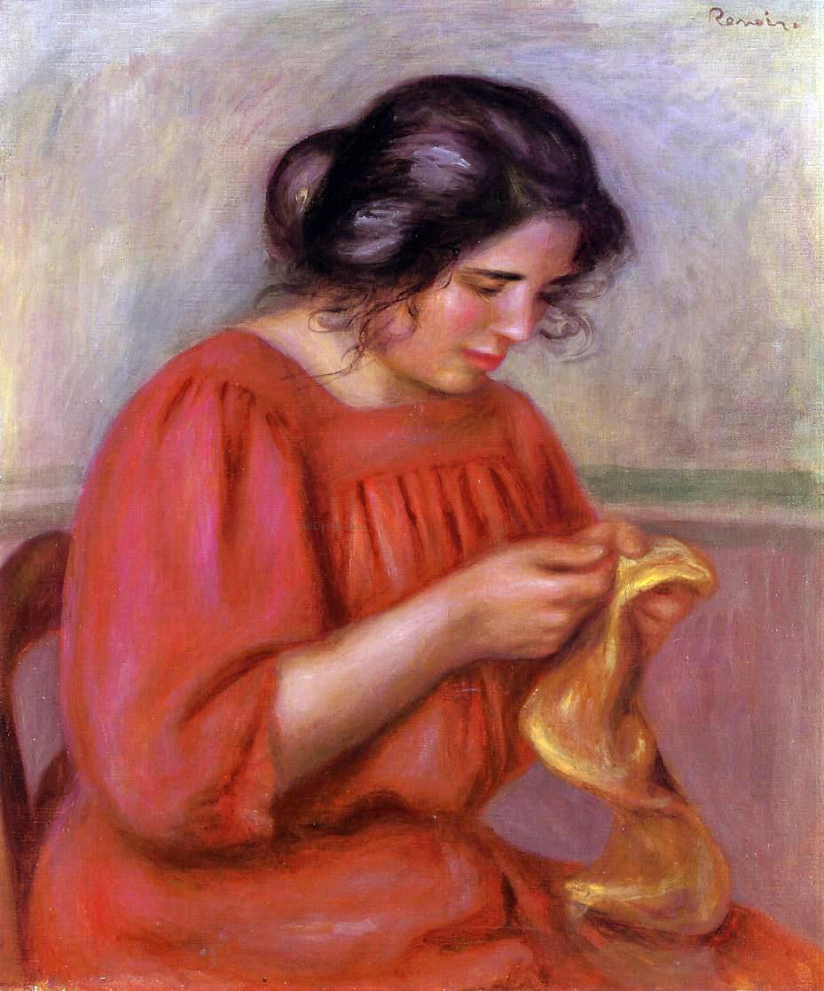 Pierre Auguste Renoir Gabrielle Mending - Canvas Print