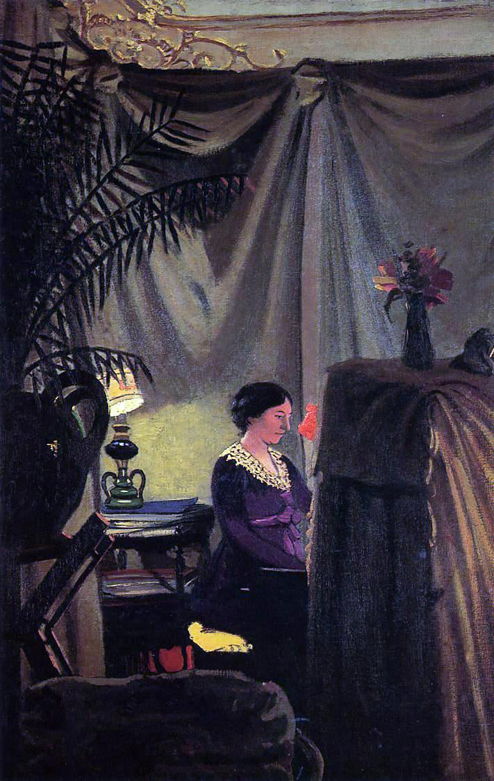Felix Vallotton Gabrielle Vallotton at the Piano - Canvas Print