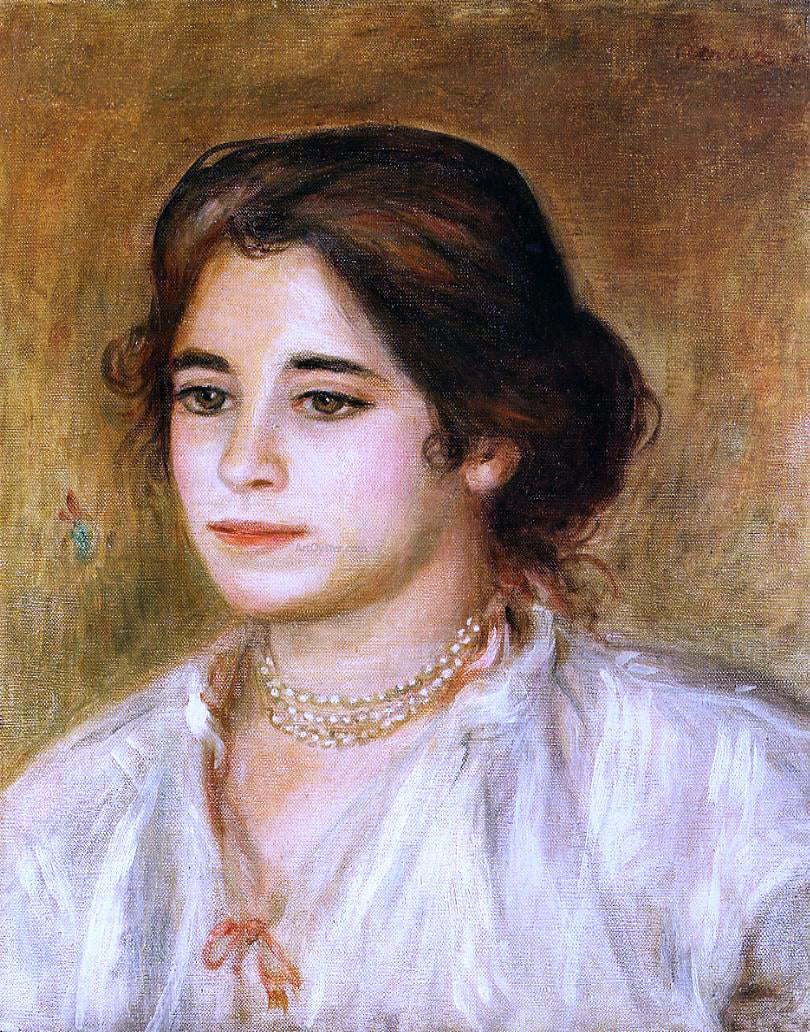 Pierre Auguste Renoir Gabrielle Wearing a Necklace - Canvas Print