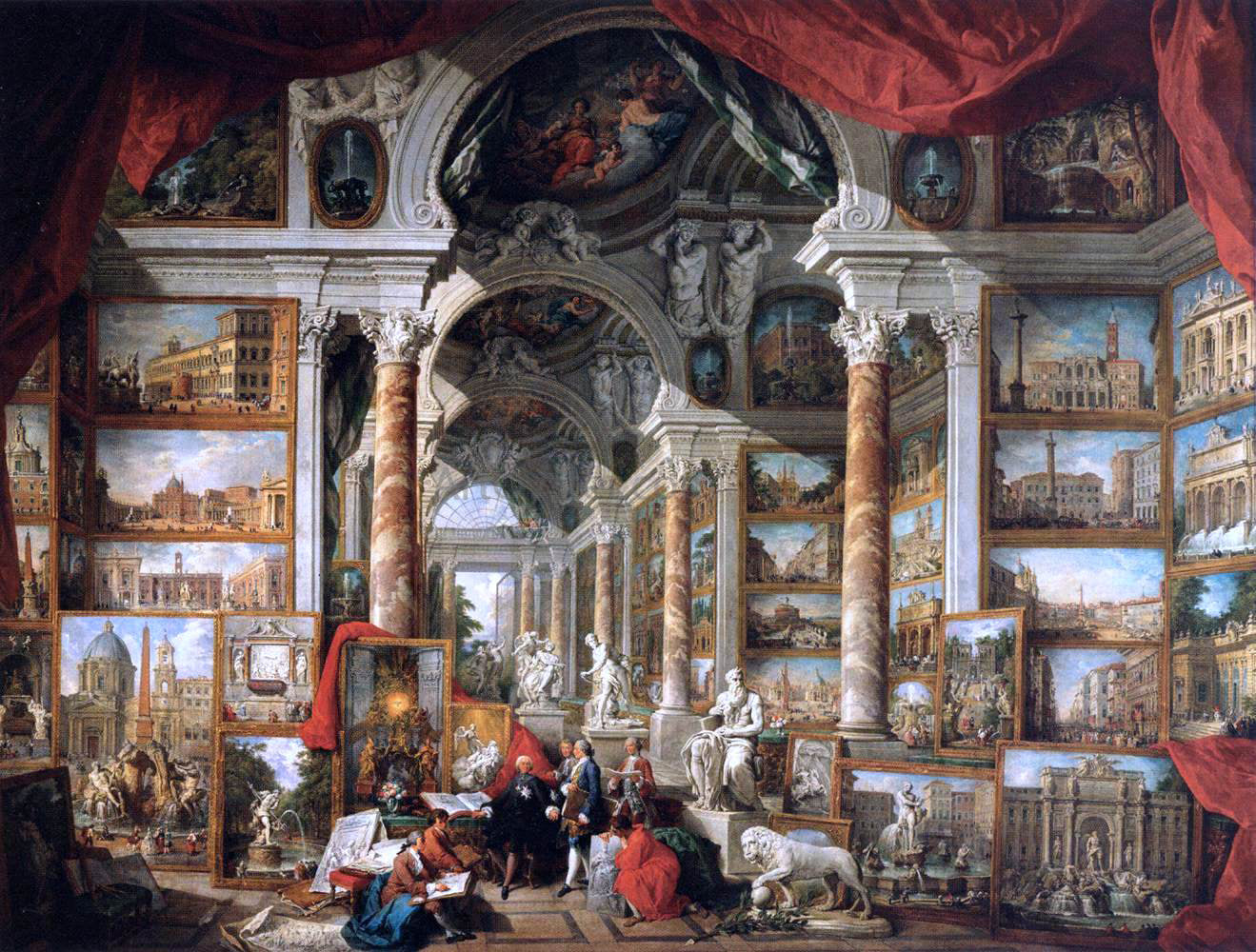 Giovanni Paolo Pannini Gallery of Views of Modern Rome - Canvas Print