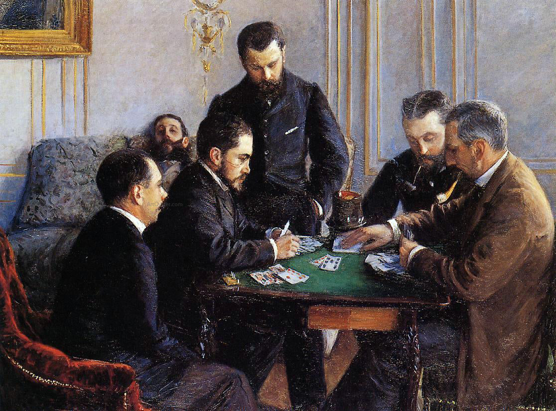 Gustave Caillebotte Game of Bezique - Canvas Print
