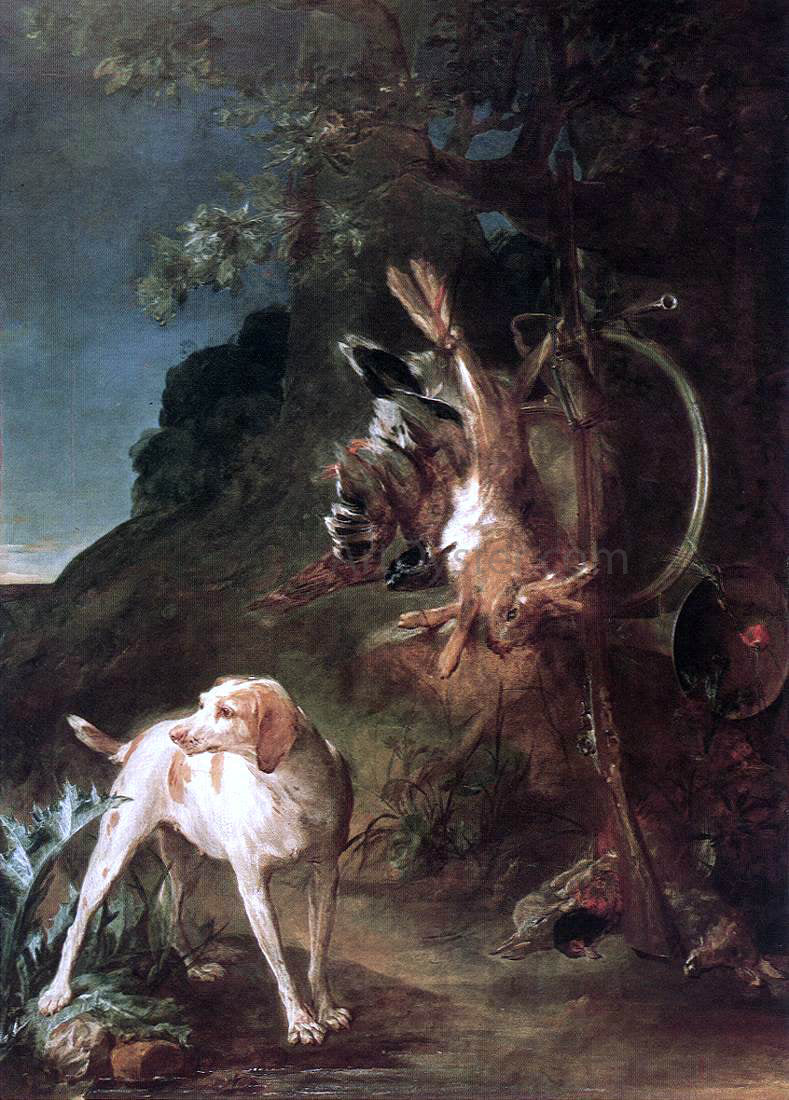 Jean-Baptiste-Simeon Chardin Game Still-Life with Hunting Dog - Canvas Print