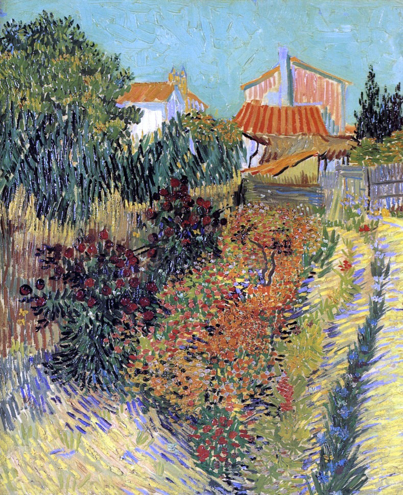 Vincent Van Gogh Garden Behind a House - Canvas Print
