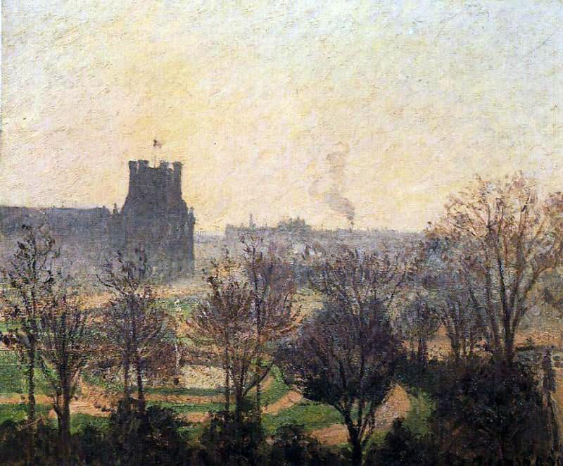 Camille Pissarro Garden of the Louvre: Fog Effect - Canvas Print