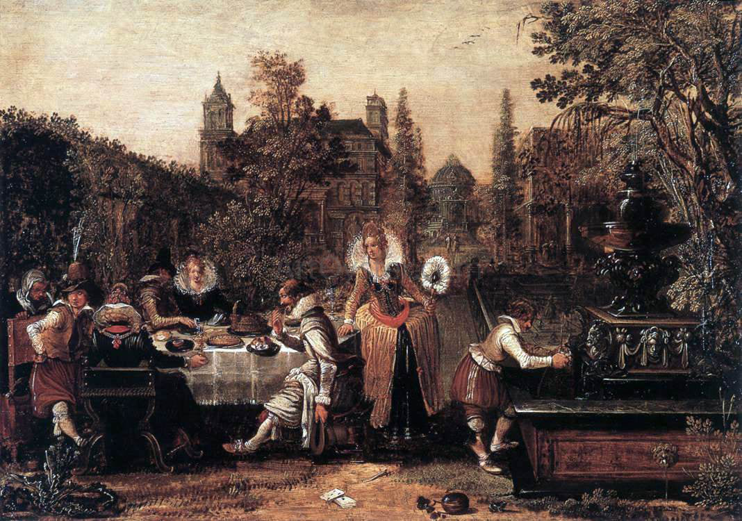 Esaias Van de Velde Garden Party Before a Palace - Canvas Print